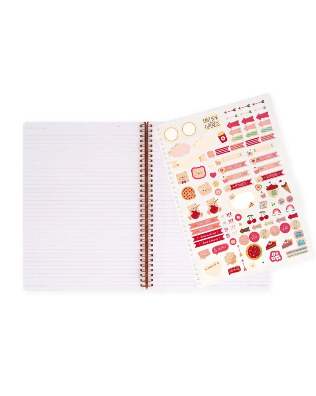 Legami Cahier à spirale ligné A4 couverture rigide illustrée Teddy Bear