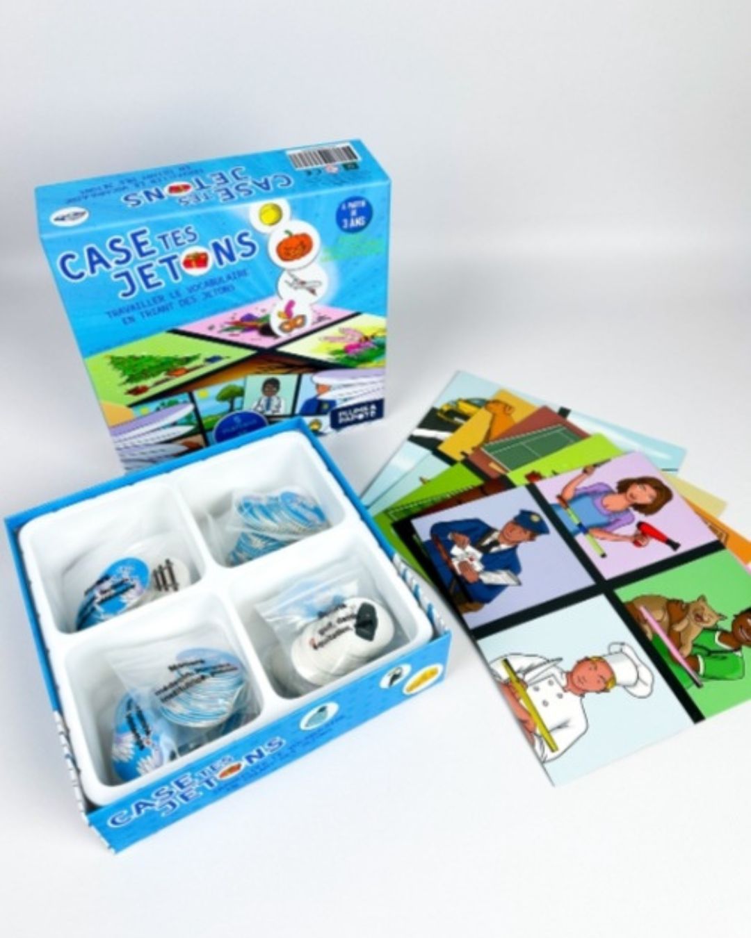 Plume et Papote Jeu pédagogique Case tes jetons ( Niveau 2 )