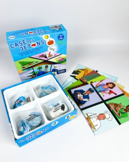 Plume et Papote Jeu pédagogique Case tes jetons ( Niveau 2 )