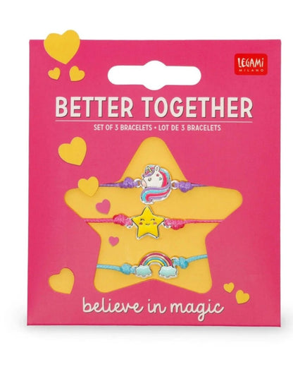 Legami Set de 3 bracelets Unicorn