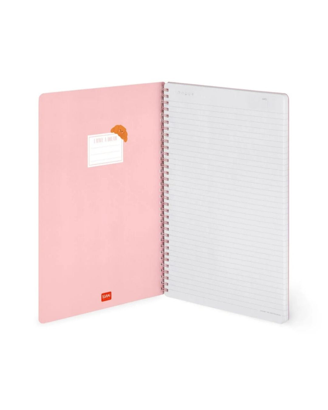 Legami Cahier à spirale ligné A4 couverture rigide illustrée Croissant