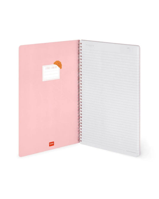 Legami Cahier à spirale ligné A4 couverture rigide illustrée Croissant