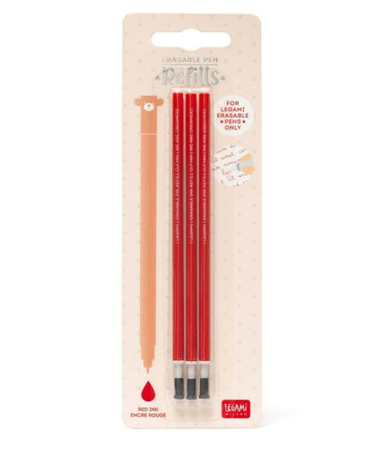 Legami Set de 3 recharges pour stylo effaçable - Encre rouge