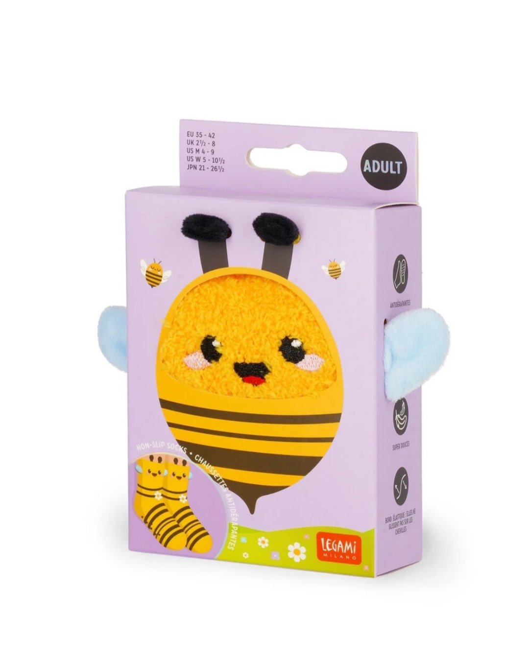 Legami Chaussettes antidérapantes adulte Abeille