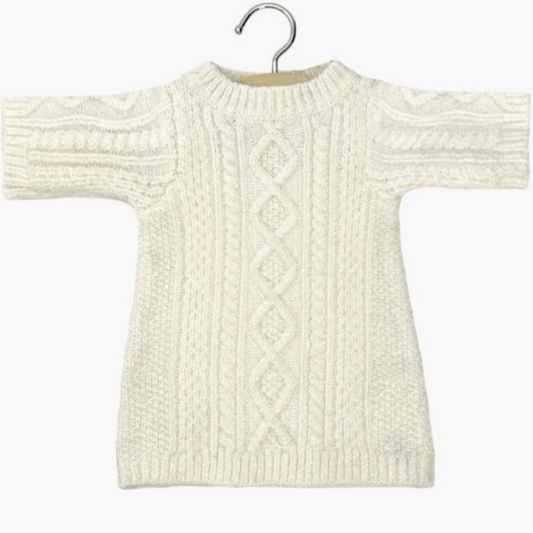 Minikane Robe Gaby en maille torsadée écrue