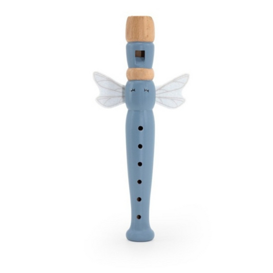 Label Label Flûte en bois coloris bleu