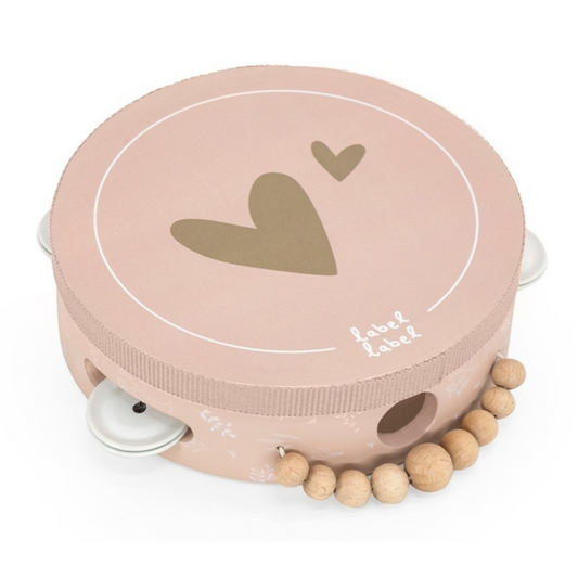 Label Label Tambourin en bois coloris rose