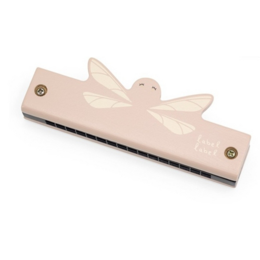 Label Label Harmonica en bois coloris rose