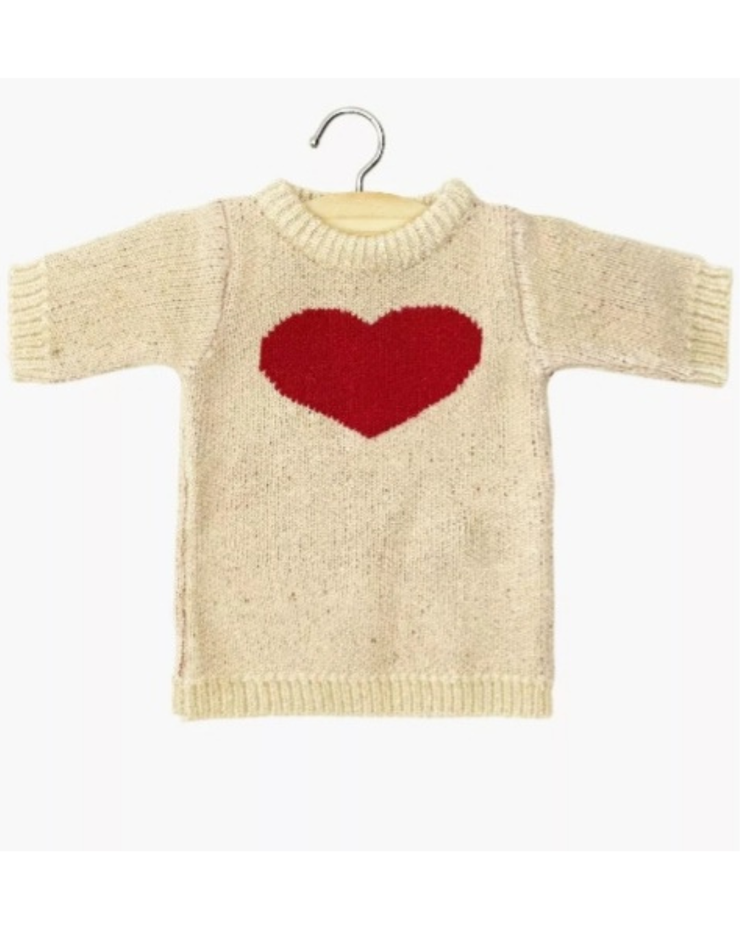Minikane Robe Lena Cœur en tricot rouge / crème