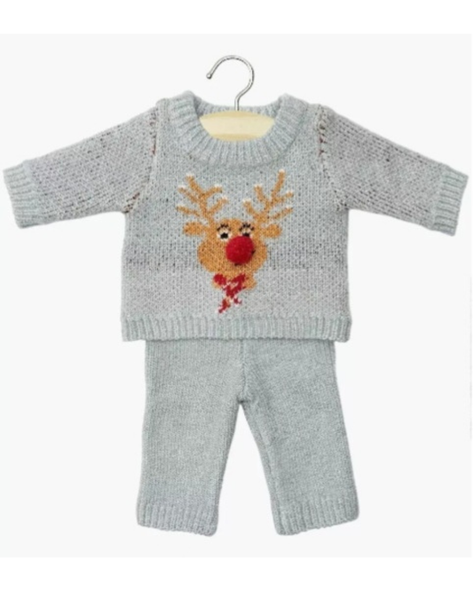 Minikane Ensemble 2 pièces mixte en tricot Petit Renne Silver