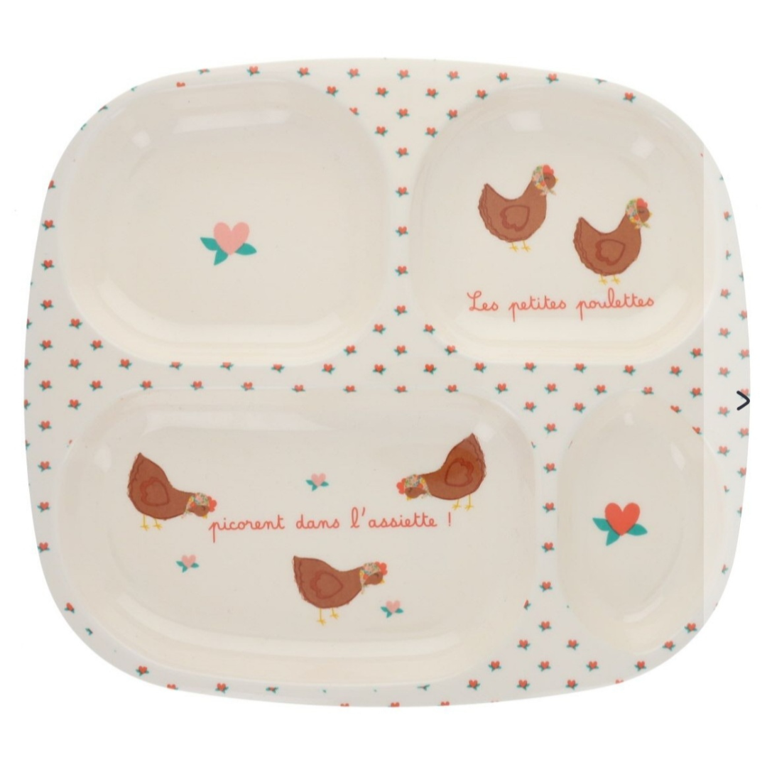 Le Petit Souk Assiette à compartiments Petite Poule Rousse