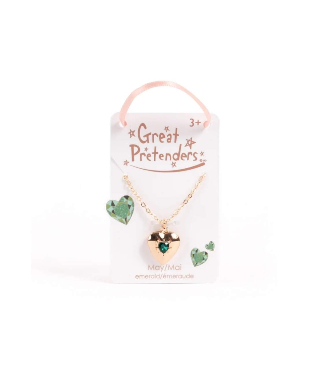 Great Pretenders Collier avec Pendentif Coeur "Pierrre de naissance émeraude" Mai
