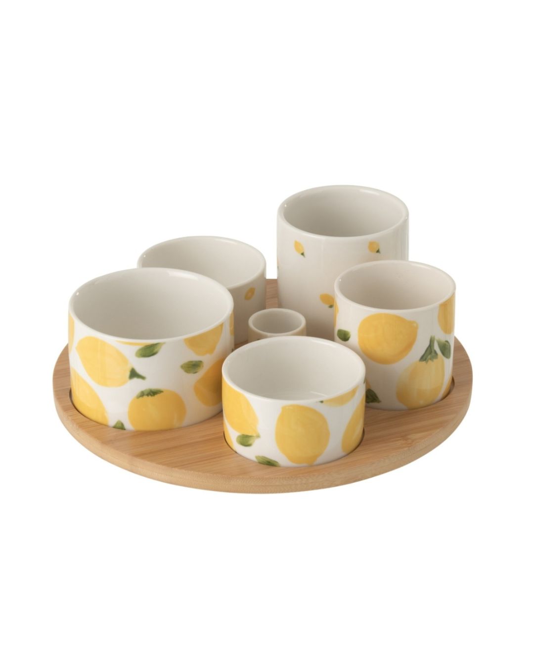 J-Line Set Apéro citron céramique blanc / jaune
