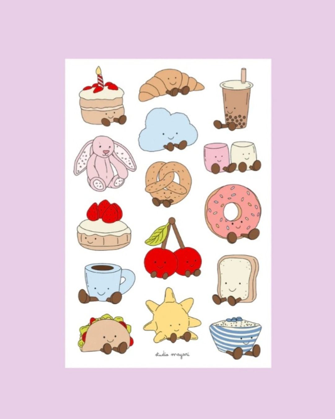Studio Magari Planche de stickers Jellycat