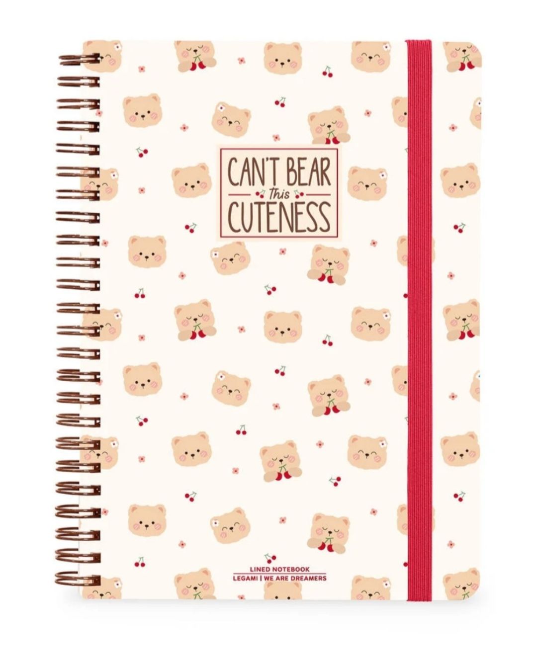 Legami Cahier à spirale ligné A4 couverture rigide illustrée Teddy Bear