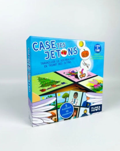 Plume et Papote Jeu pédagogique Case tes jetons ( Niveau 2 )