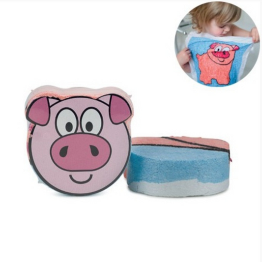 Isabelle Laurier Serviette magique comprimée Cochon