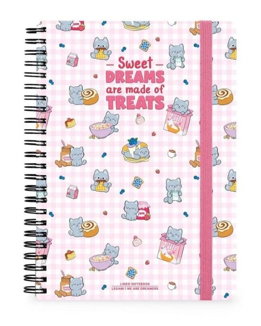 Legami Cahier à spirale ligné A4 couverture rigide illustrée Kitty