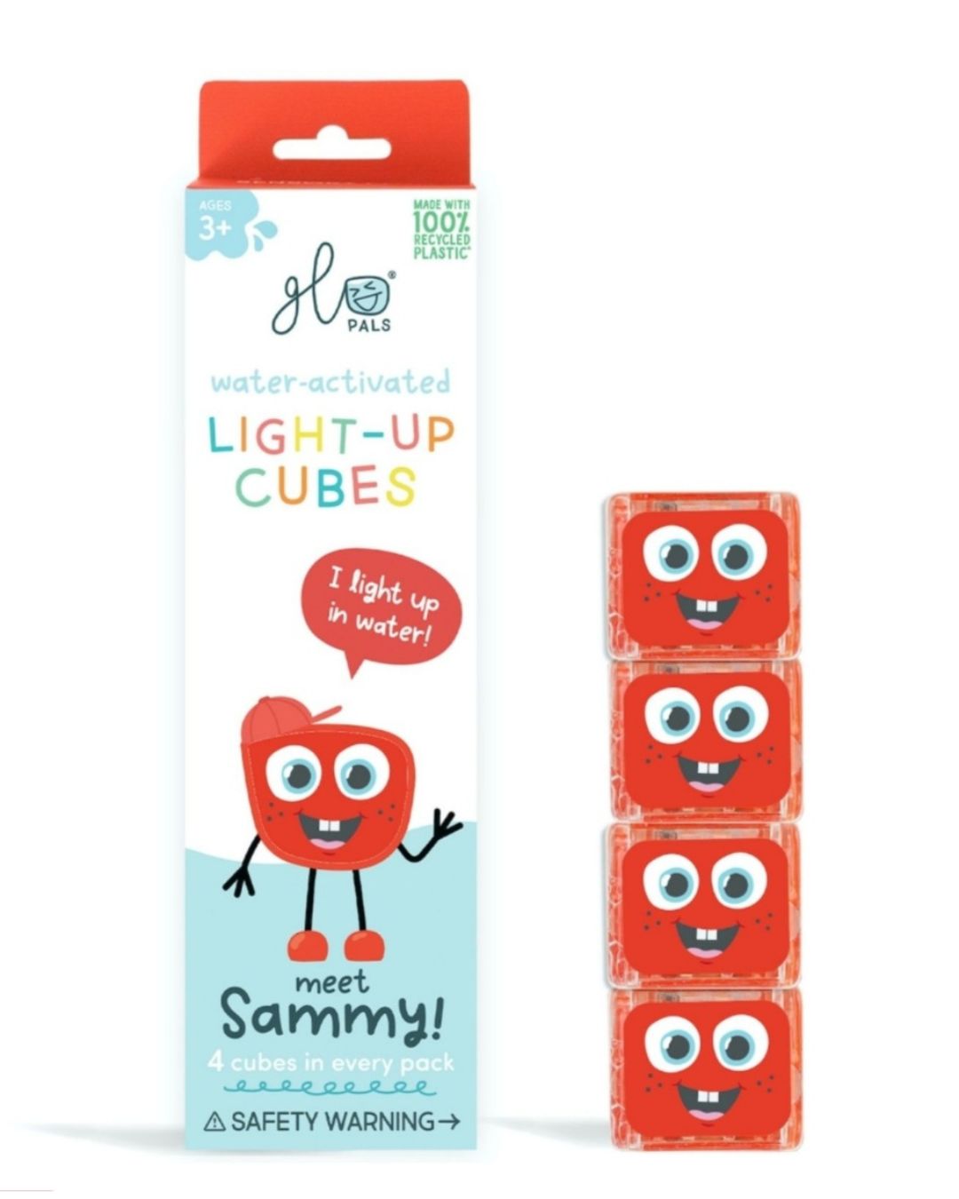 Glo Pals Set de 4 cubes lumineux Sammy rouge