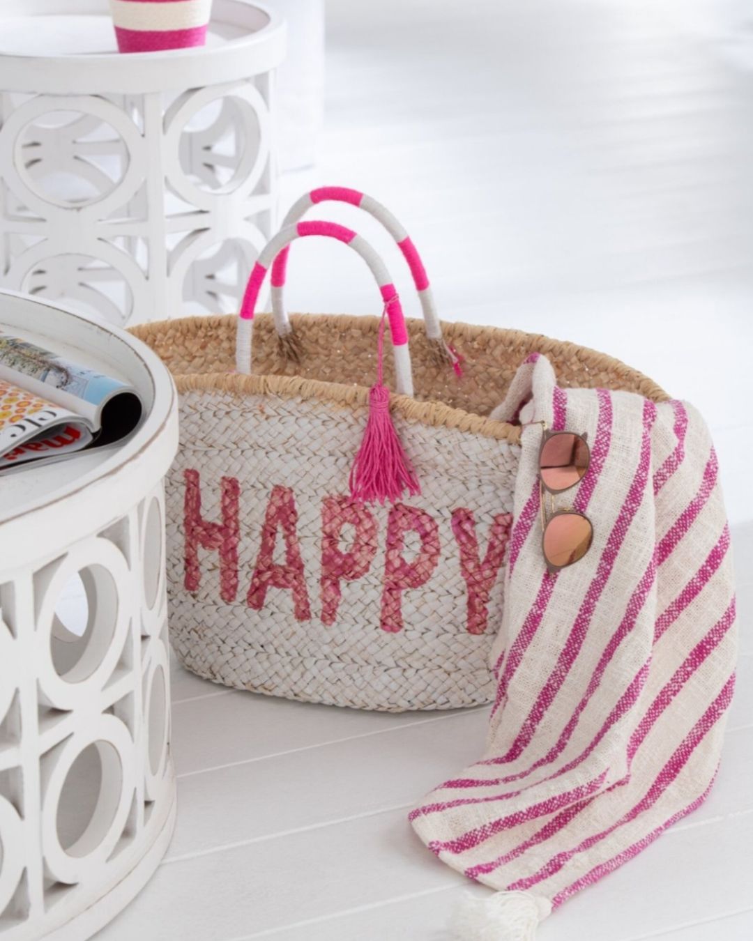 J-Line Panier de plage citation Happy