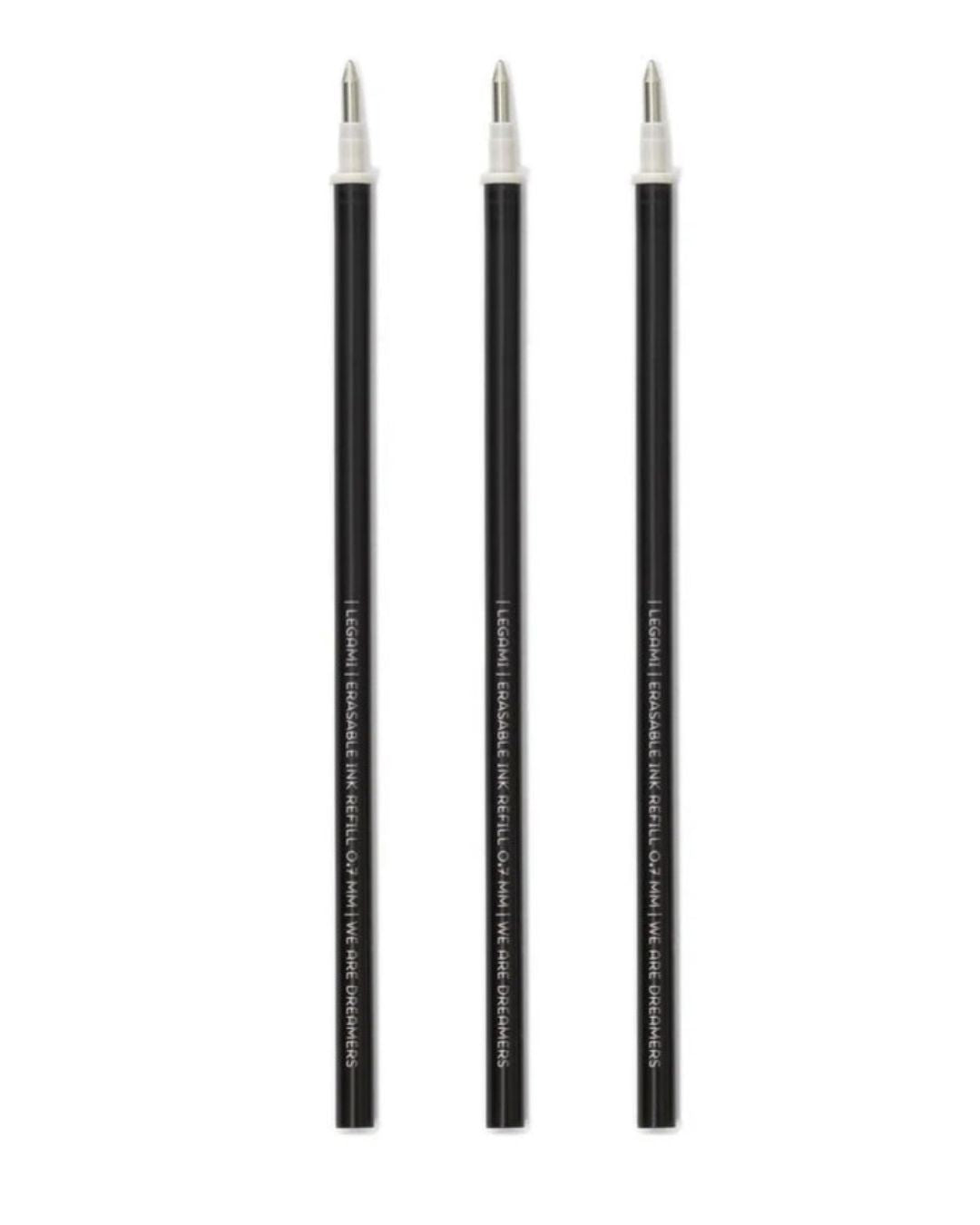 Legami Set de 3 recharges pour stylo effaçable - Encre noire