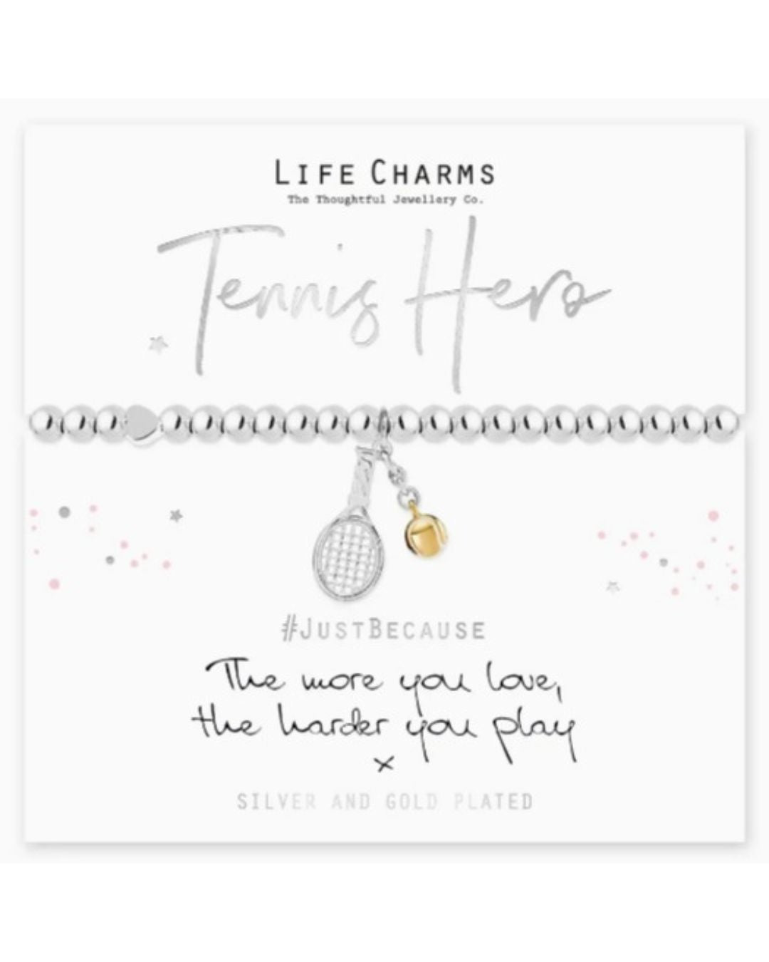 Life Charms Bracelet Raquette et Balle de Tennis