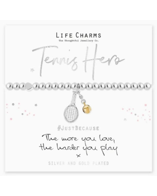 Life Charms Bracelet Raquette et Balle de Tennis