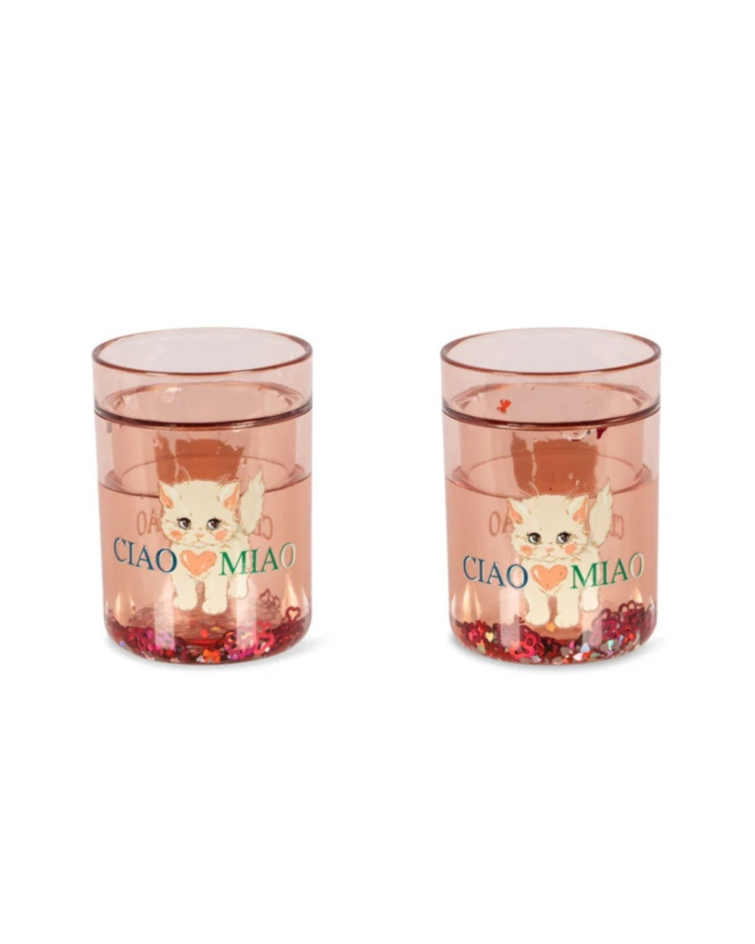 Konges Slojd Lot de 2 verres à paillettes Ciao Miao