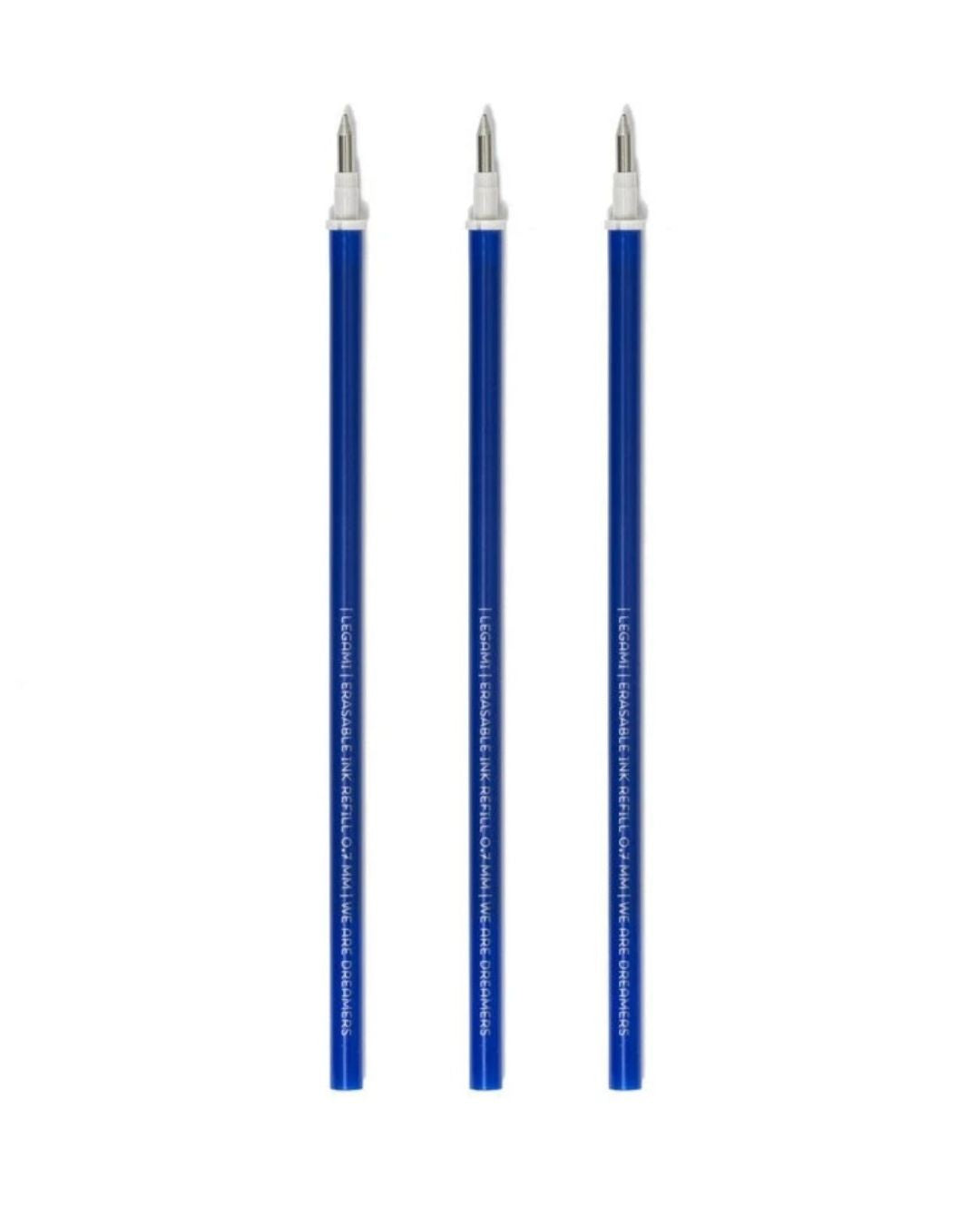 Legami Set de 3 recharges pour stylo effaçable- Encre bleue