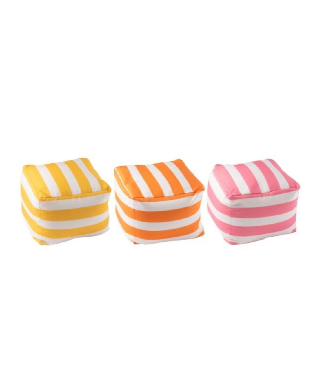 J-Line Pouf ligné polyester multicolore