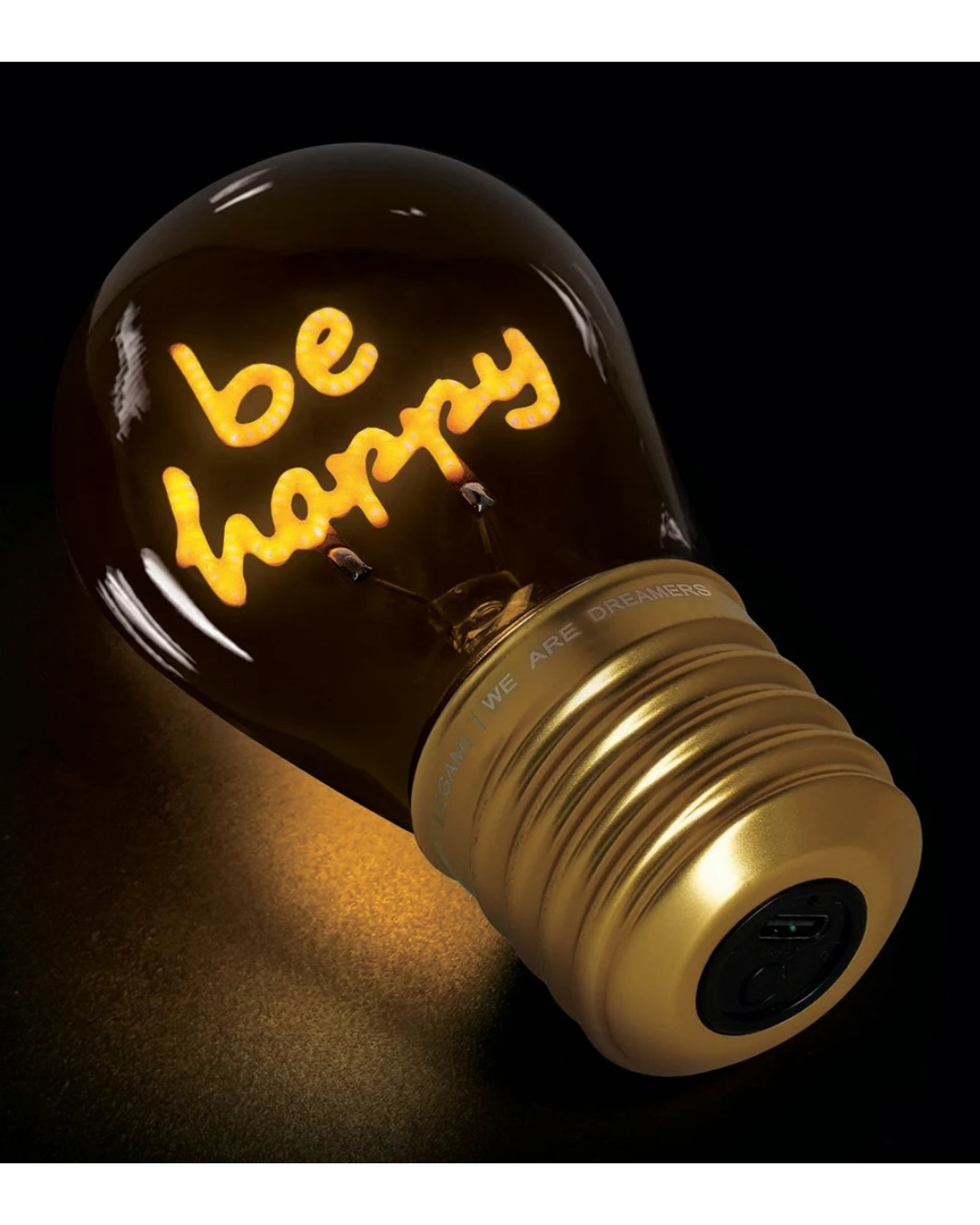 Legami Lampe de table en forme d'ampoule Bulb Fiction Be Happy