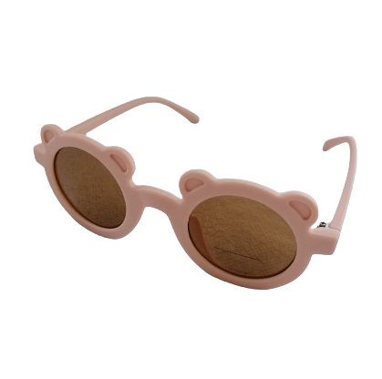 Lunette de soleil pour enfant rose avec des oreilles d'ours