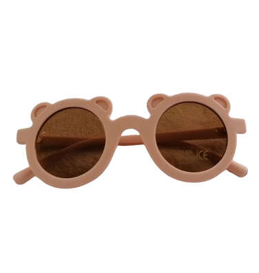 Lunette de soleil pour enfant rose avec des oreilles d'ours