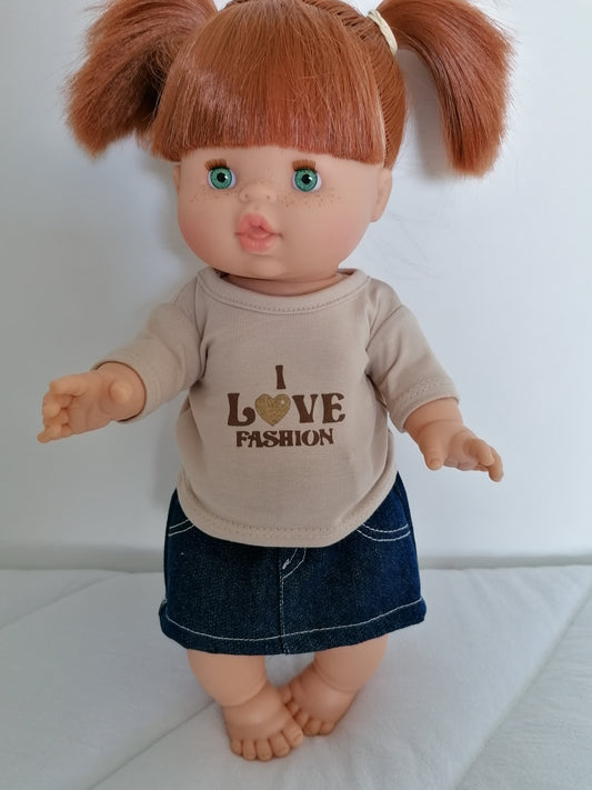 Ensemble pour poupée "I love fashion"