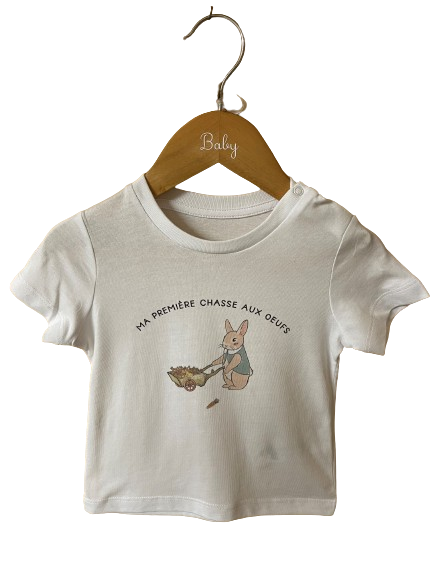 T-Shirt enfant Lapin de Pâques "Ma première chasse aux oeufs"
