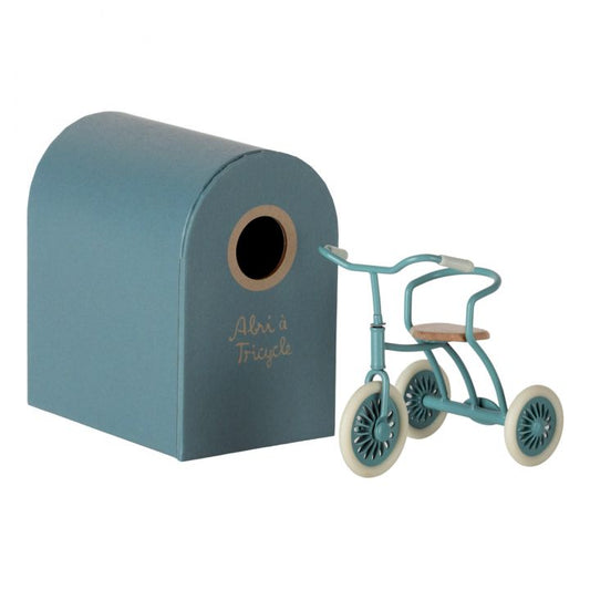 Maileg Tricycle bleu avec son abri