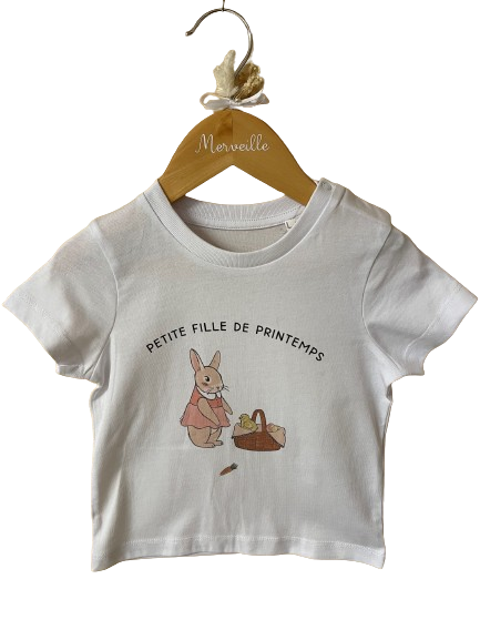 T-Shirt enfant Lapin  "Petite fille de Printemps"