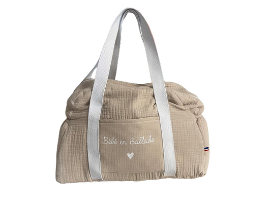 Sac à langer beige "Bébé en ballade"