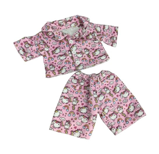 "Fabrique ta peluche" Pyjama rose motifs licornes