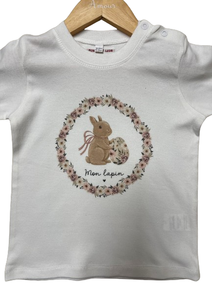 T-shirt manches longues enfant "Mon lapin"