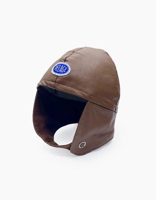 Minikane X Delage - Casque Albert simili cuir marron