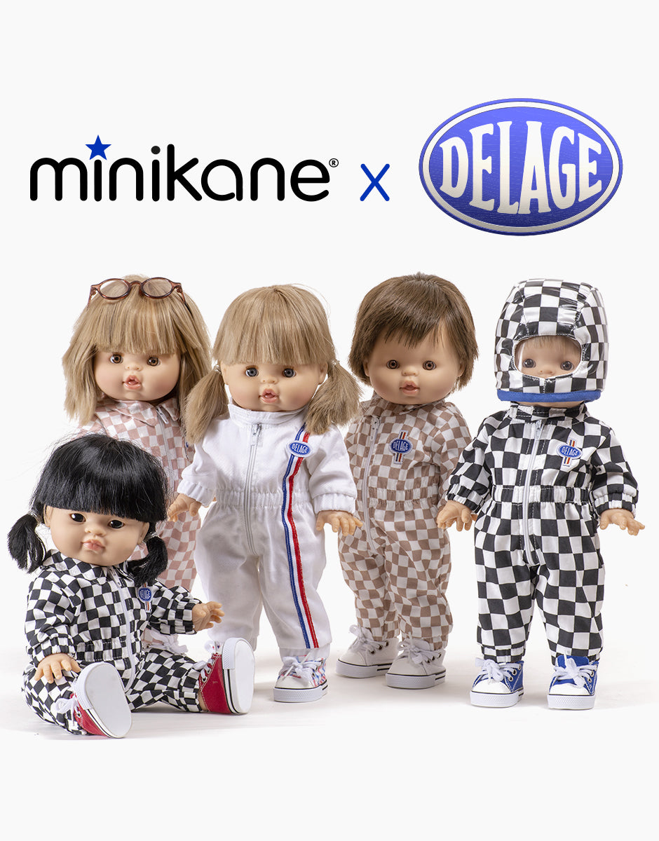 Minikane & Delage - Casque Vanina damier rose et blanc