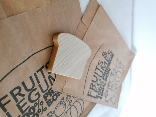 Tranche de brioche en bois