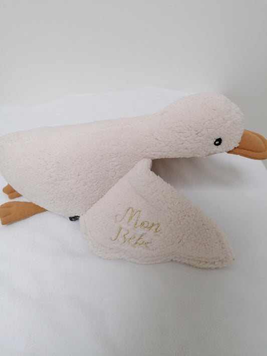 Peluche Oie brodée "Mon bébé"
